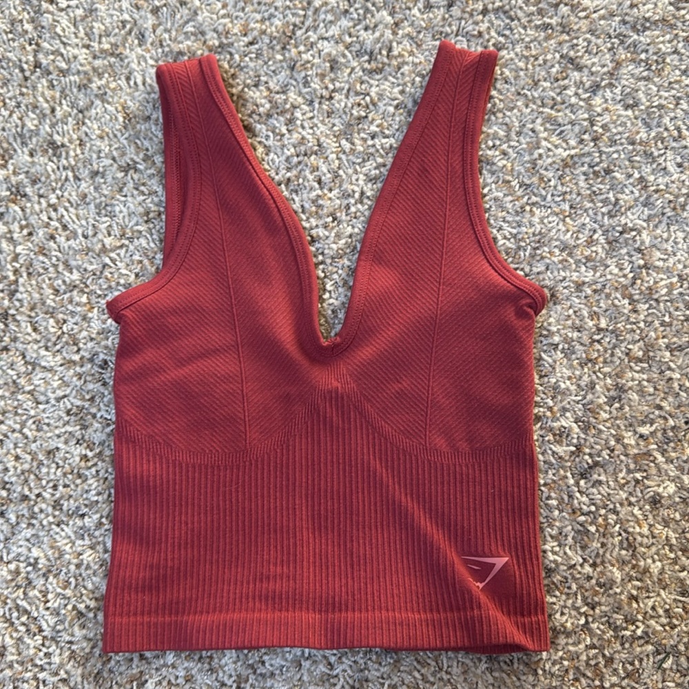 Gymshark tank top. Size XSmall. Red. Ribbed Never worn